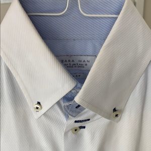 Zara white dress shirt with reinforced collar